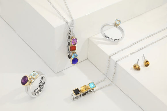 9ct Yellow Gold Sterling Silver Turquoise Stepping Stones 5mm Round Stud Earrings