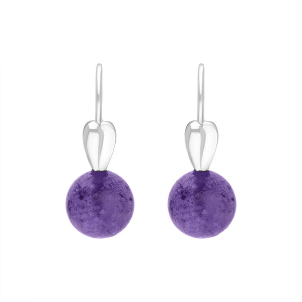 Sterling Silver Blue John Bead Hook Earrings, E2319.