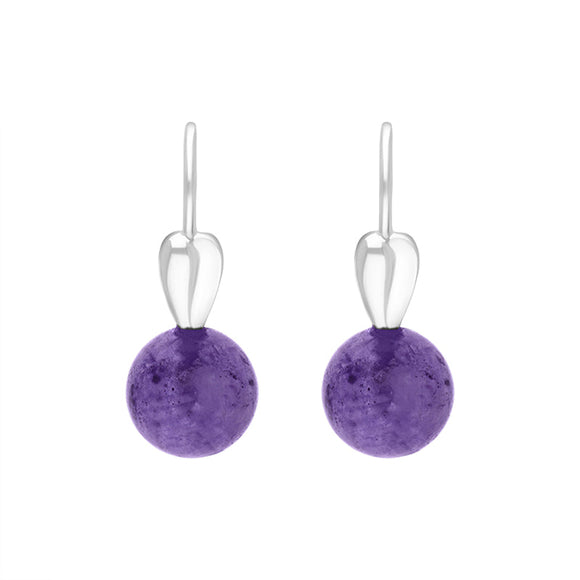 Sterling Silver Blue John Bead Hook Earrings, E2319.