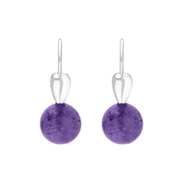 Sterling Silver Blue John Bead Hook Earrings, E2319.