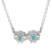 Sterling Silver Turquoise Two Sheep Necklace, N1142.