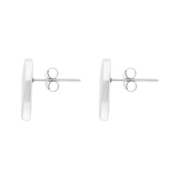 Sterling Silver Whitby Jet Oblong Stud Earrings D