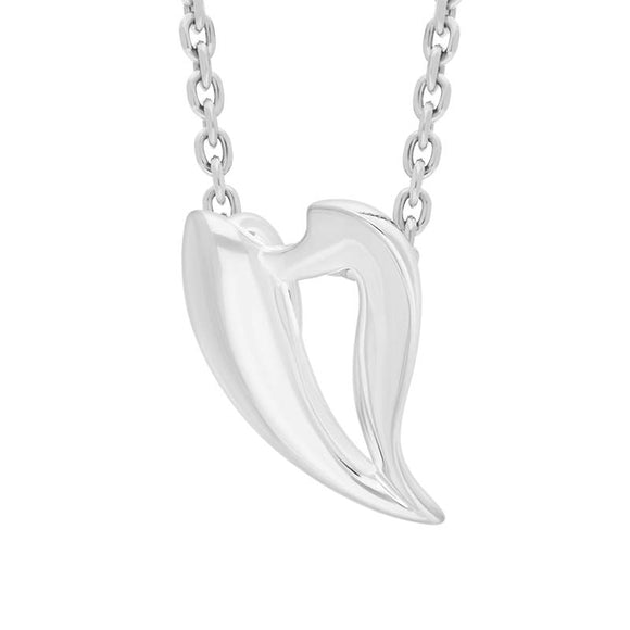 Sterling Silver Abstract Heart Necklace