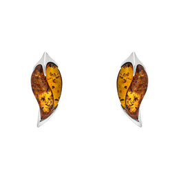 sterling-silver-amber-leaf-stud-Earrings-E1574