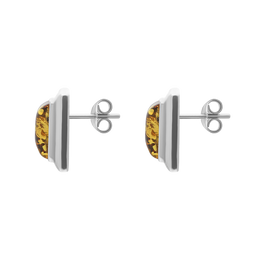 Sterling Silver Amber Rectangular Stud Earrings, E4443.6GM_2.