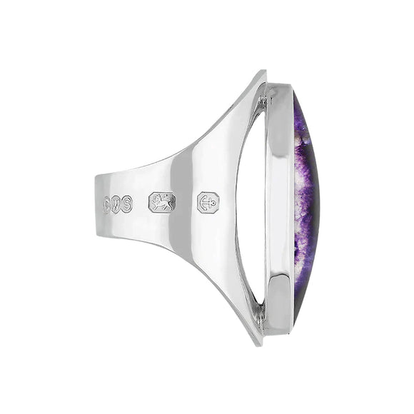 Sterling Silver Blue John Jubilee Hallmark Collection Large Oval Ring. R013_JFH_2