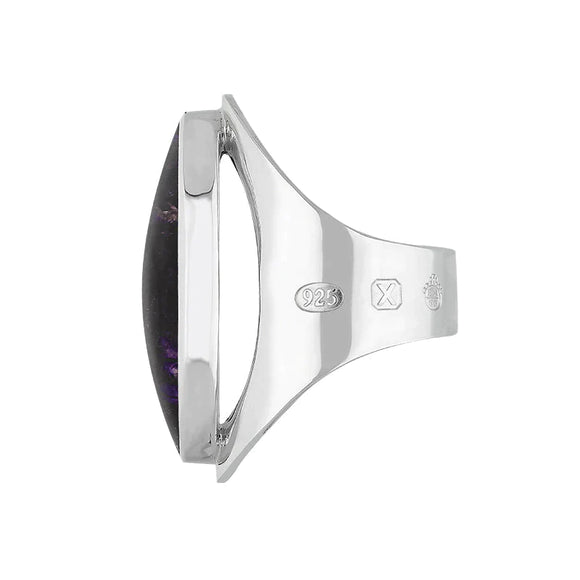 Sterling Silver Blue John Jubilee Hallmark Collection Large Oval Ring. R013_JFH_3