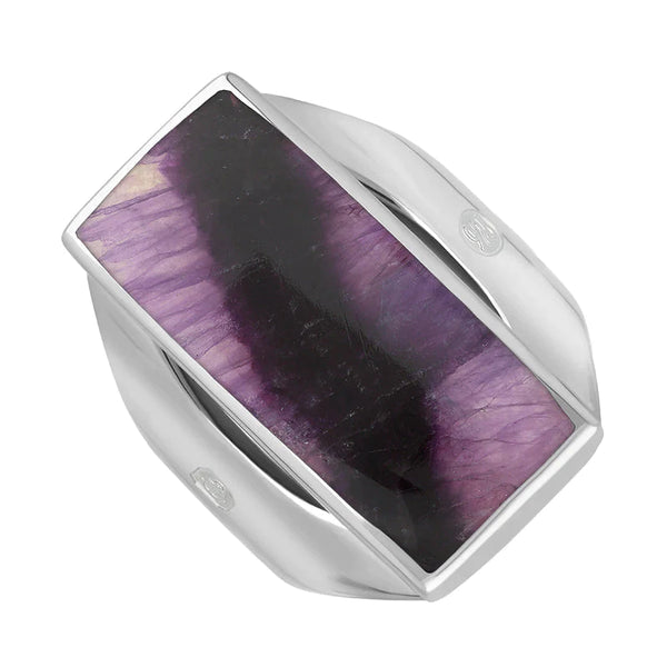 Sterling Silver Blue John Jubilee Hallmark Collection Medium Oblong Ring. R065_JFH.