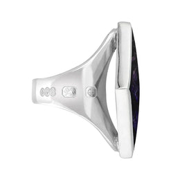 Sterling Silver Blue John Queen's Jubilee Hallmark Medium Rhombus Ring D