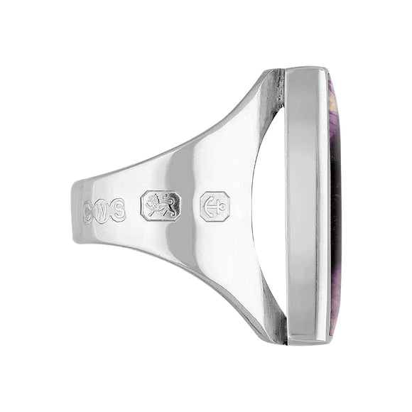Sterling Silver Blue John Jubilee Hallmark Collection Medium Square Ring. R604_JFH._3