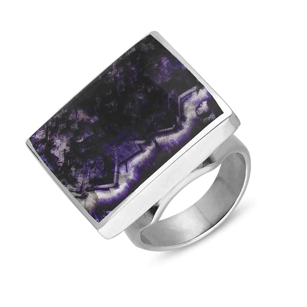 Sterling Silver Blue John Jubilee Hallmark Collection Medium Square Ring. R604_JFH.