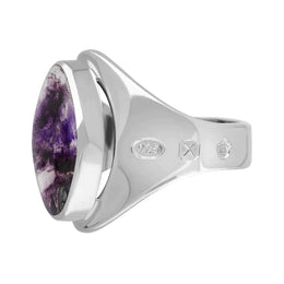 Sterling Silver Blue John Jubilee Hallmark Collection Small Oval Ring. R076_JFH._2