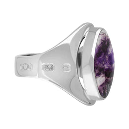 Sterling Silver Blue John Jubilee Hallmark Collection Small Oval Ring. R076_JFH_3