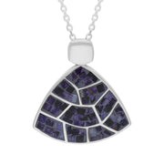 Sterling Silver Blue John Mosaic Curved Triangle Necklace D