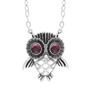 Sterling Silver Blue John Owl Necklace. N872.