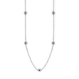 Sterling Silver Blue John Star Link Disc Chain Necklace, N744.