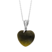 Sterling Silver Connemara Fluted Bail Medium Carved Heart Necklace D