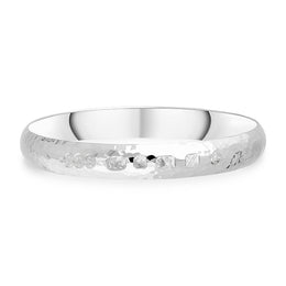Sterling Silver Queen's Jubilee Hallmark 10mm Hammered Bangle D