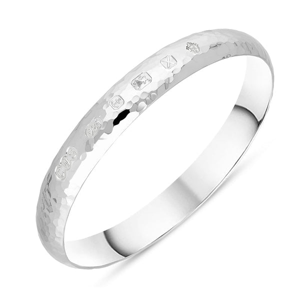Sterling Silver Jubilee Hallmark Collection 10mm Hammered Bangle, B1254_JFH