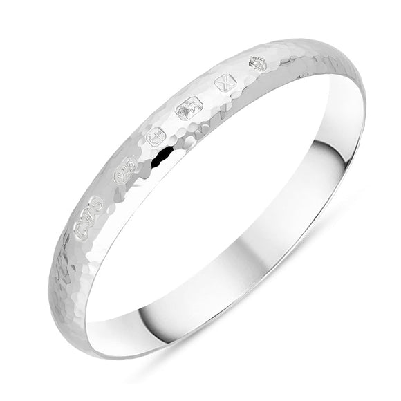 Sterling Silver Jubilee Hallmark Collection 10mm Hammered Bangle, B1254_JFH