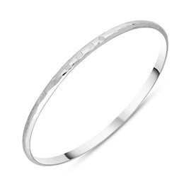 Sterling Silver Jubilee Hallmark Collection 4mm Hammered Bangle, B1251_JFH