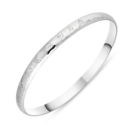 Sterling Silver Jubilee Hallmark Collection 6mm Hammered Bangle, B1252_JFH