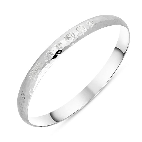 Sterling Silver Jubilee Hallmark Collection 8mm Hammered Bangle, B1253_JFH