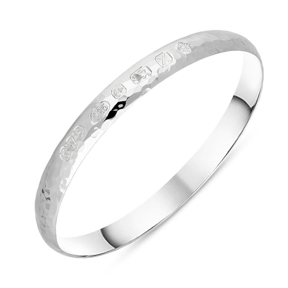 Sterling Silver Jubilee Hallmark Collection 8mm Hammered Bangle, B1253_JFH