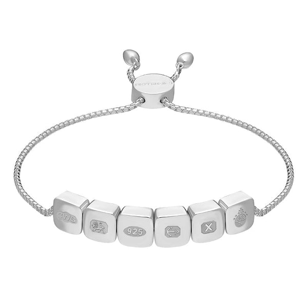 Sterling Silver Jubilee Hallmark Collection Cushion Disc Adjustable Bracelet, B1256_JFH