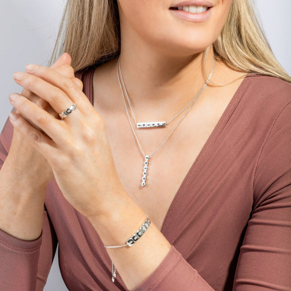 Sterling Silver Queen's Jubilee Hallmark Cushion Disc Necklace D