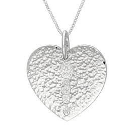 Sterling Silver Jubilee Hallmark Collection Hammered Heart Pendant Necklace, P3639_JFH