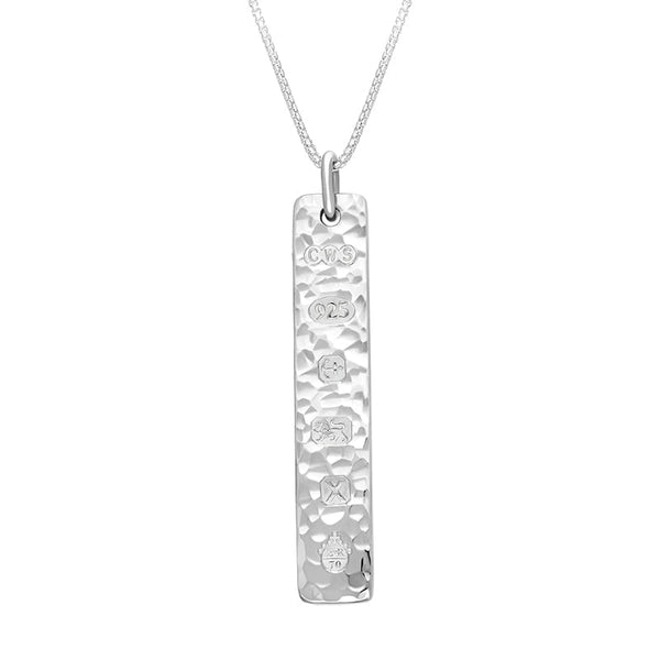 Sterling Silver Jubilee Hallmark Collection Hammered Ingot Pendant Necklace, P3632_JFH