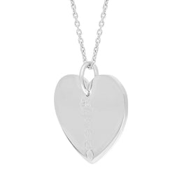 Sterling Silver Queen's Jubilee Hallmark Polished Heart Large Pendant Necklace D