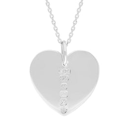 Sterling Silver Queen's Jubilee Hallmark Polished Heart Large Pendant Necklace, P3637_JFH