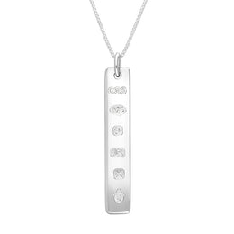 Sterling Silver Jubilee Hallmark Collection Polished Ingot Pendant Necklace, P3633_JFH