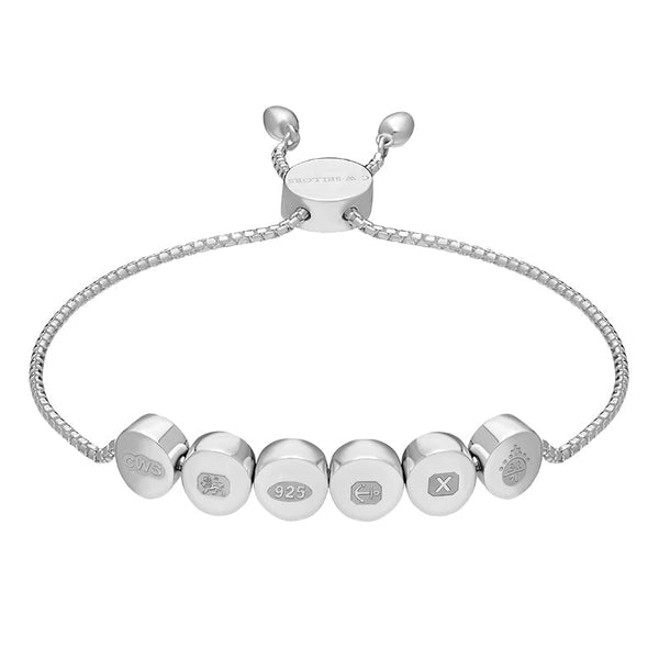 Sterling Silver Jubilee Hallmark Collection Round Disc Adjustable Bracelet, B1255_JFH