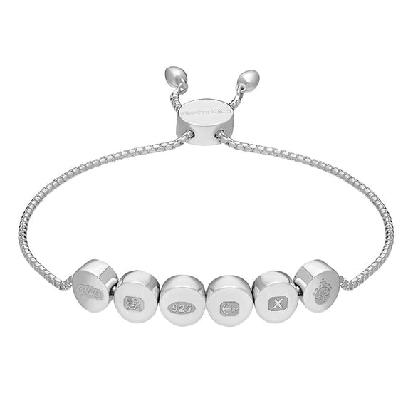 Sterling Silver Jubilee Hallmark Collection Round Disc Adjustable Bracelet, B1255_JFH