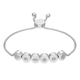 Sterling Silver Jubilee Hallmark Collection Round Disc Adjustable Bracelet, B1255_JFH