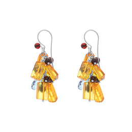Sterling Silver Mixed Amber CZ Drop Earrings, EUNQ0000021_2.