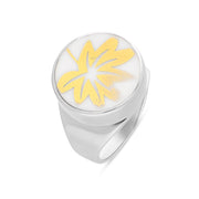 Sterling Silver Royal Crown Derby Arboretum White Round Ring, RUNQ0001194.