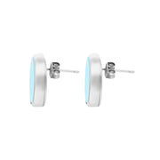 Sterling Silver Royal Crown Derby Mikado Turquoise Large Round Stud Earrings, EUNQ0000753_2.