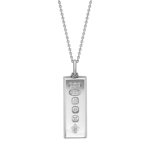 Sterling Silver Royal Jubilee Hallmark Collection Large Ingot Necklace, CAR-406.