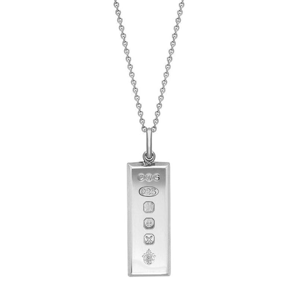 Sterling Silver Royal Jubilee Hallmark Collection Medium Ingot Necklace, CAR-407.