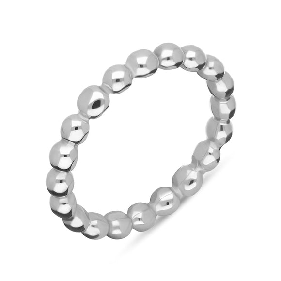 Sterling Silver Stepping Stones Beaded Stacking Ring, R616. £79