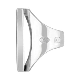 Sterling Silver Turquoise Hallmark Large Oblong Ring