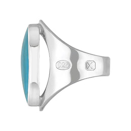 Sterling Silver Turquoise Hallmark Medium Oval Ring