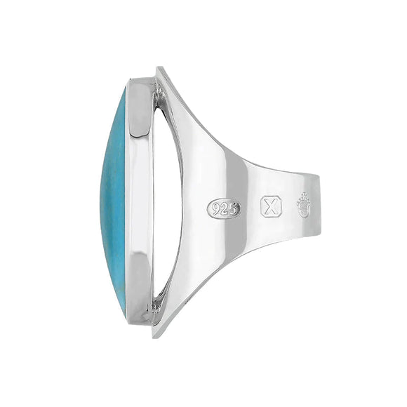 Sterling Silver Turquoise Jubilee Hallmark Collection Large Oval Ring. R013_JFH_3
