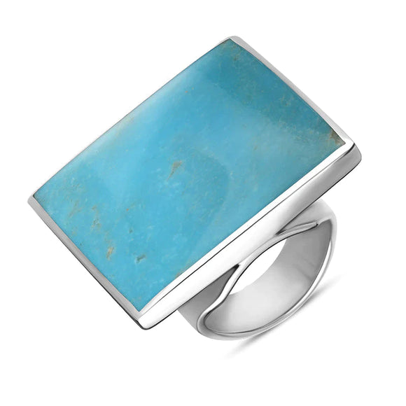 Sterling Silver Turquoise Jubilee Hallmark Collection Large Square Ring. R605_JFH.