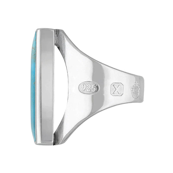 Sterling Silver Turquoise Jubilee Hallmark Collection Medium Oblong Ring. R065_JFH._2