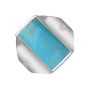 Sterling Silver Turquoise Jubilee Hallmark Collection Small Oblong Ring. R221_JFH.